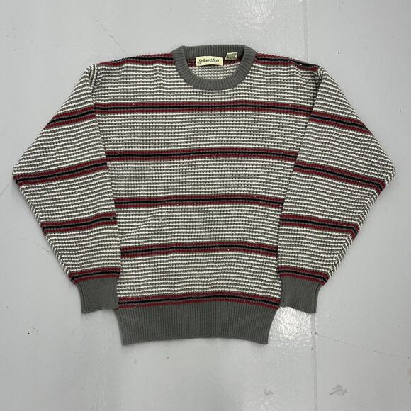 Vintage 90s St. John's Bay Grey Pattern Acrylic Sweater - Picture 1 of 3